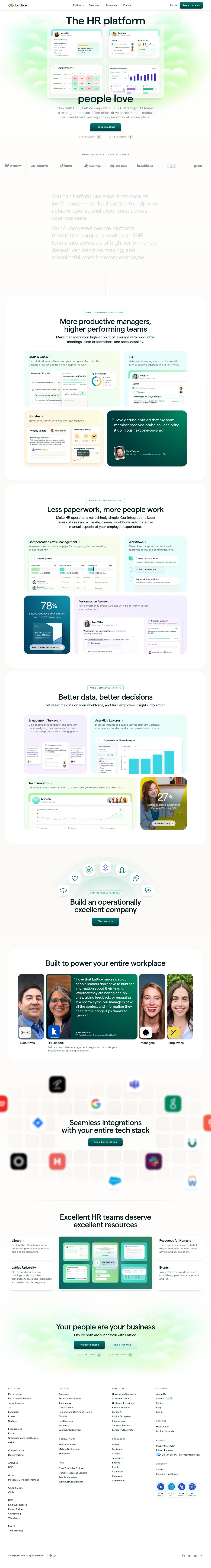 Screenshot of the Lattice landing page