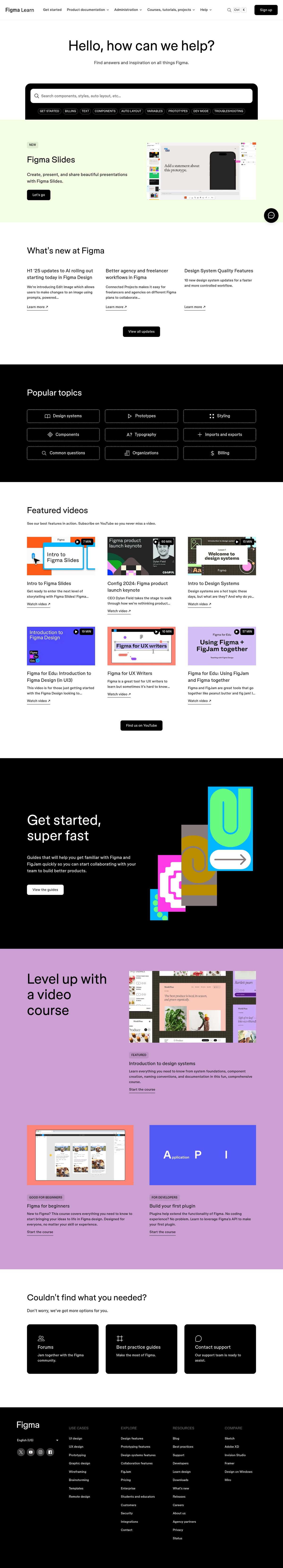 Screenshot of the Figma FAQ page